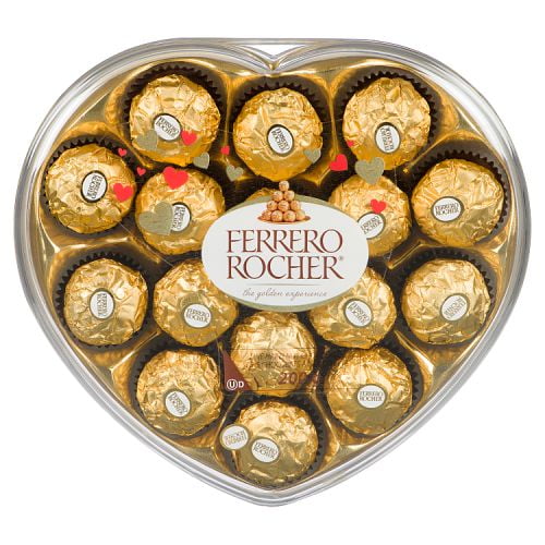 Boîte-cadeau en forme de cœur contenant 16 chocolats au lait et aux noisettes FERRERO ROCHER, Chocolat de la Saint-Valentin, cadeau de la Saint-Valentin