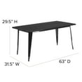 thumbnail image 4 of Flash Furniture Charis Commercial Grade 31.5" x 63" Rectangular Black Metal Indoor-Outdoor Table, 4 of 9