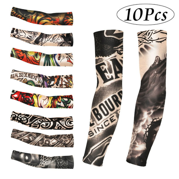 EEEkit Cooling Sun Athletic Arm Sleeves Upgraded Version, 10PCS UV  Protection Sunblock Arm Tattoo Cover Sleeves Men Women Cycling Driving Golf  Running 