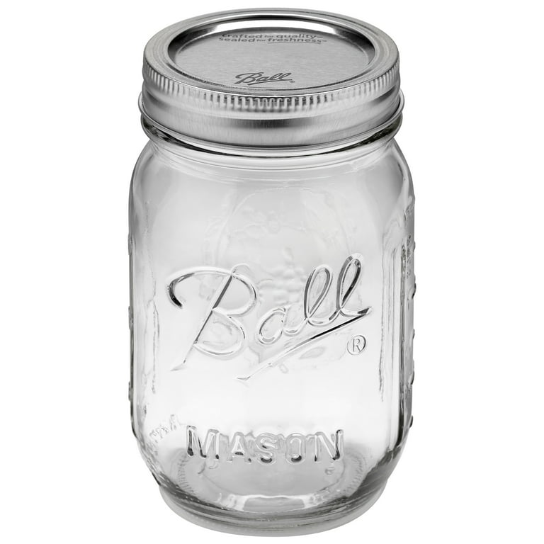 Mosteb 16 oz Clear Glass Mason Jars with Metal Lid - Buy 16 oz