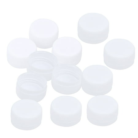 

100pcs Plastic Drink Bottle Covers Colorful Spring Water Bottle DIY Caps (White)