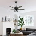 thumbnail image 6 of Hunter - Astwood II  Indoor Ceiling Fan With Light, Remote, 52-inch, Matte Black, Casual-style, 4-speed WhisperWind Motor, 52994, for Living Rooms, Bedrooms, 6 of 18