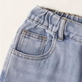 thumbnail image 5 of ITSAME Wide Leg Jeans for Girls, Stretchy Fit Fashion Print Elastic Waist Kids Casual Denim Pants Blue Size 9-10, 5 of 8