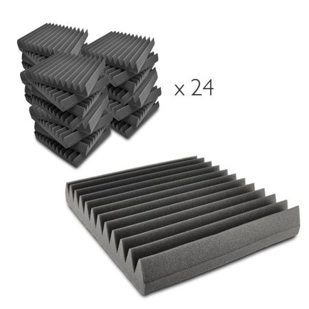 24 Pack Acoustic Panels Studio Foam Wedges 1" X 12" X 12"