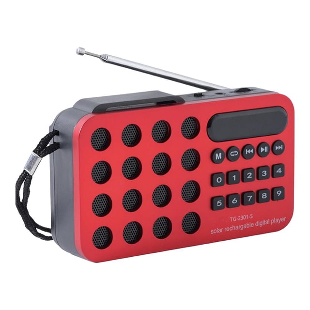 Solar Charging Portable Radio with Bluetooth Speaker, USB/TF Card MP3 Player, Outdoor Emergency Weather Radio
