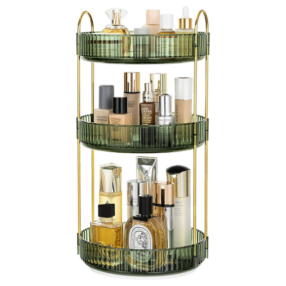 360 Rotating Makeup Organizer,3 Tier Large Capacity Make Up Organizers and Storage,Skincare Perfume Vanity Organizers