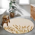thumbnail image 4 of Round Area Rug 3ft, Watercolor Wheat Farm Grain on Flax Non-Shedding Washable Area Rug, Farmhouse Retro Cereal Plant Non Slip Low-Profile Circle Rugs for Living Room, Bedroom Dining Room, 4 of 9