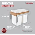 thumbnail image 3 of Rev-A-Shelf Top Mount Double Pullout Under Cabinet Trash Can, 35 Qt, 4WCTM-18DM2-162, 3 of 12