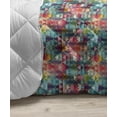 thumbnail image 3 of Music Down Alternative Comforter, Symmetrical Clef Notes and Repeated Floral Motifs on Plain Background, Microfiber Quilt for All Season, 5 Sizes, White Mustard and Red, by Ambesonne, 3 of 3