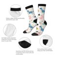 thumbnail image 3 of Daiia Cute Dinosaurs Print Crew Socks – Soft Breathable Long Socks for Men & Women, Moisture-Wicking & Comfortable Daily Wear Socks, One-Size Fits Most (US 5-11), 3 of 6