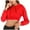 Red, variant on Crop Hoodies for Women Trendy Fashion Women's Round-Neck Pullover Tops Long Sleeve Hooded Blouse Sweatshirt