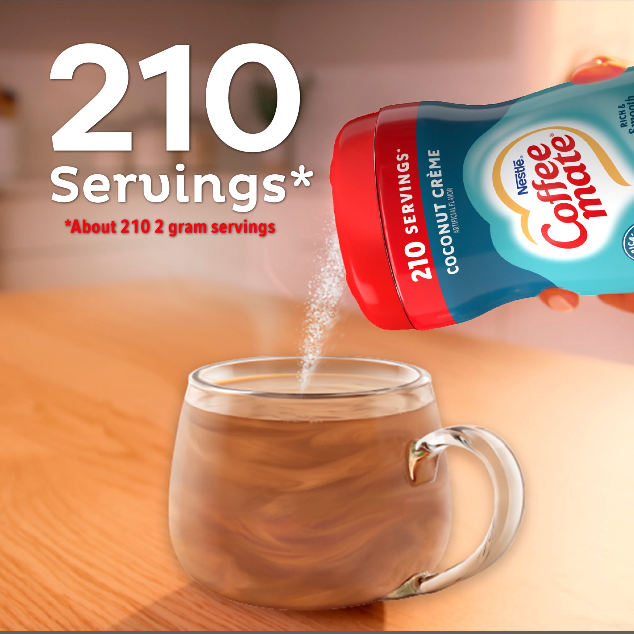 (6 pack) Coffee mate Coconut Crème Flavored Powdered Coffee Creamer, Non Dairy Creamer 15 oz