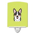 thumbnail image 1 of Carolines Treasures BB1317CNL Checkerboard Lime Green Corgi Ceramic Night Light, 1 of 1