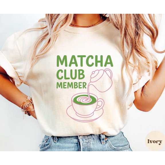 Matcha Club Member T-Shirt, Matcha Lover Tee, Matcha T-Shirt, Green Tea Aesthetic Shirt, Cafe Style Matcha Shirt TH060658