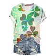 thumbnail image 3 of Amzcrzy Womens Tops Mode Imprimé Trèfle T-Shirt de la Saint-Patrick Col Rond T-Shirts de la Saint-Patrick Décontractés Tendance Manches Courtes Hauts pour Femme, 3 of 5
