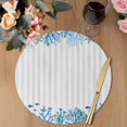 thumbnail image 3 of Nautical Coastal Round 13 Inch Placemats Set of 6, Summer Underwater Ocean Starfish Gray Stripes HeatResistant Non Slip Place Mats for Dining Table, Wipeable Kitchen Table Mats for Housewarming, 3 of 9