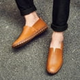 thumbnail image 6 of Mens Non-slip Loafers Leather Fashion Casual Shoes Outdoor Comfortable Walking Shoes Lightweight Oxfords Brown 10 US, 6 of 7