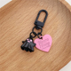thumbnail image 4 of Colgante de diablillo dulce y genial con personalidad linda, colgante de botón redondo rosa y negro, llavero, colgante de auriculares, 4 of 5