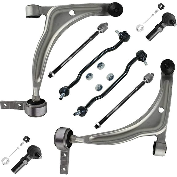 Detroit Axle - Front 8pc Control Arms Kit for 02-06 Nissan Altima, 04-08 Maxima, Lower Control Arms w/Ball Joint Inner Outer Tie Rods Sway Bars 2002 2003 2004 2005 2006 2007 2008 Replacement