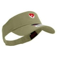 thumbnail image 4 of Nurse with Heart Embroidered Cotton Twill Sun Visor - Khaki OSFM, 4 of 5