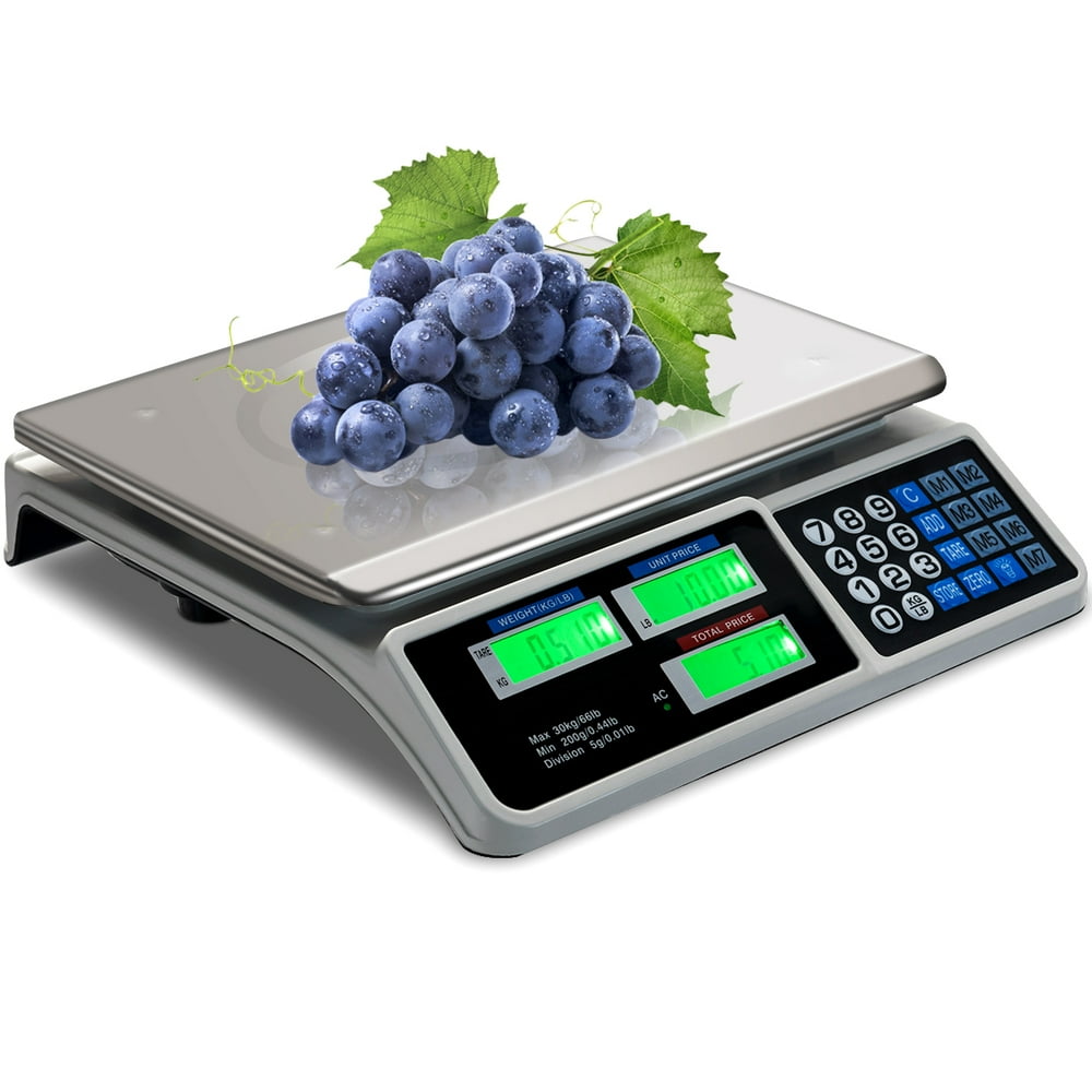 Topbuy 66LB Price Computing Scale Digital Food Meat Scale Electric