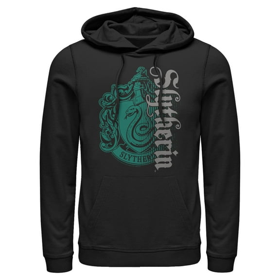 Men's Harry Potter Slytherin Dark Badge Logo Pull Over Hoodie Black Large
