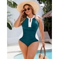 thumbnail image 3 of Traje de baño de una pieza BMJL Tummy Control para mujer, talla grande, azul, 3 of 6