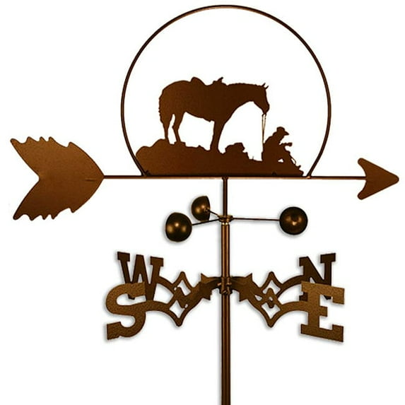 SWEN Products Inc Handmade Coffee Break Cowboy and Horse Weathervane