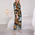 thumbnail image 3 of Disketp Colorful Koi Fish Art Pajamas Set Long Sleeve Sleepwear Womens Button Down Nightwear Pj Sets-{designName}-XX-Large, 3 of 7