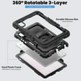 thumbnail image 2 of For Lenovo Tab M9 9.0 inch 2023 TB-310XU/TB-310FU, 360 Rotating Shockproof Cover with Stand, Screen Protector, Shoulder Strap, Black, 2 of 7