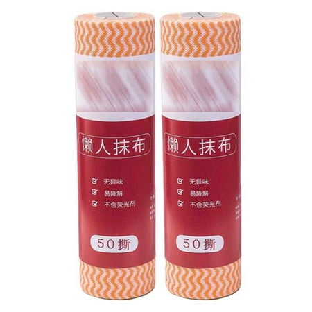 

Panda Superstore PF-HOM15342831-DORIS00101-RP Kitchen Disposable Dish Washcloth Kitchen Paper Tissue Rolls Orange - 2 Rolls