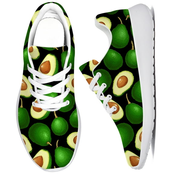 Uminder Womens Tennis Shoes Avocado Tie Dye Sneakers Black Shoes Size 5.5