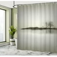 thumbnail image 5 of Ambesonne Nature Shower Curtain, Fall Trees on Island, 69"Wx70"L, Sepia, 5 of 5