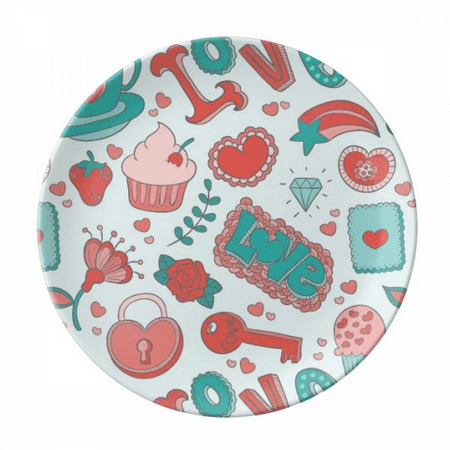 

Valentine s Day Love Strawberry Heart Plate Decorative Porcelain Salver Tableware Dinner Dish