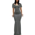 thumbnail image 2 of Gspmoly Robes d'Été pour Femmes 2025, Robe d'Été Décontractée pour Femmes à Col Rond, Manches Courtes, Unie, Robe de Cocktail, Économies d'Été, 2 of 4