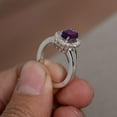 thumbnail image 3 of Natural Amethyst Ring 925 Sterling Silver Ring February Birthstone Ring Engagement Ring, 3 of 3
