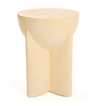 Modrest Elsa - Modern Beige Concrete Round End Table
