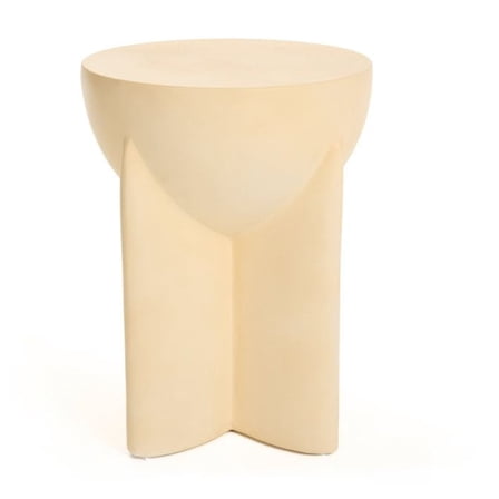 Modrest Elsa - Modern Beige Concrete Round End Table