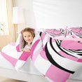 thumbnail image 4 of Manfei Kawaii Loves Queen Comforter Set,Modern Abstract Geometric Bedding Sets,White Pink Bedding Comforter Set For Girl,Breathable Home Decor Reversible,3pcs, 4 of 8