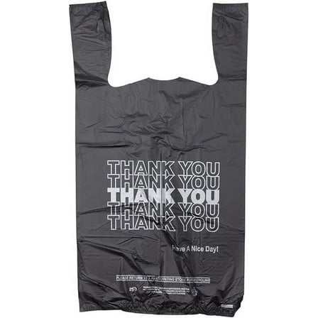 Wanowa Basics Large Plastic Bags  1/6 Thank You | Grocery Bags, Plastic Shopping Bags with Handles   - Case of 500