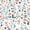 White Mint Silver, variant on Manfei Kawaii Cat Shower Curtain 72Wx72L,Floral Pet Bathroom Curtain