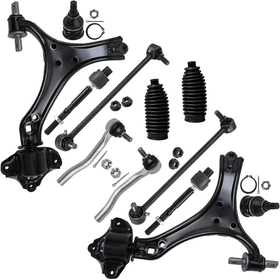 Detroit Axle - 2.4L 12pc Front End Kit for 2015-2017 Acura TLX 2013-2017 Honda Accord, 2 Lower Control Arms 2 Lower Ball Joints 4 Outer Inner Tie Rods 2 Sway Bar Links 2 Boots 2016