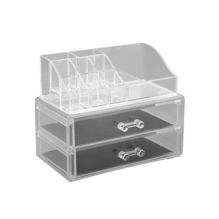 3-Tier Acrylic Makeup Case Cosmetic Display Rack Organizer Jewelry Storage Box Large Display Stand Holder Container
