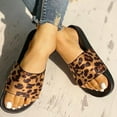 thumbnail image 6 of Loyisvidion Womens Sandals Women Ladies Leopard Print Flat Casual Sandals,Slippers Beach Shoes Brown 8.5(40), 6 of 9