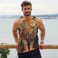 thumbnail image 6 of Zufioo Majestic Cosmic Lion Print Men's Vest, Sleeveless Quick-drying Muscle T-shirt, Suitable for Sports Fitness, Home Leisure Wear-Medium, 6 of 7