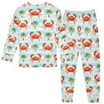 thumbnail image 2 of joogoo Crab Coconut Tree 2 Piece Long Sleeve Tee and Pants Cotton Pajama Set 5Y, 2 of 7