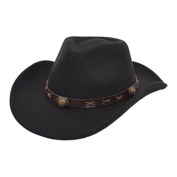 Western Cowboy Hat for Men Women Wide Curved Brim with Adjustable Strap Lightweight Cowboy Hat Cowgirl Hat Sun Hat for Outdoor Travel Party