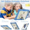 thumbnail image 7 of for Samsung Galaxy Tab A8 10.5 2022 SM-X200/SM-X205/X207 Kids Case Heavy Duty Rugged Shockproof Silicone Protective Cover w/Stand + Pencil Holder + Hand Strap + PET Screen Protector - Blue, 7 of 7