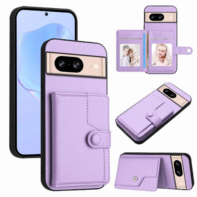 FOXDOCK Étui pour Google PIXEL 8 Porte-Cartes anti-Rfid - Design Élégant avec Fermeture à Boutons