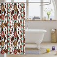 thumbnail image 3 of Manfei Bohemian Aztec Shower Curtain 72Wx84L,Rustic Cow Print Bathroom Shower Curtain,Red Teal Brown, 3 of 6